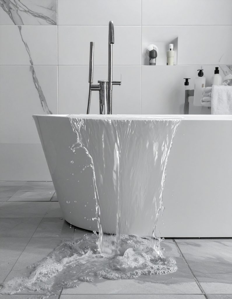 baignoire bouchée