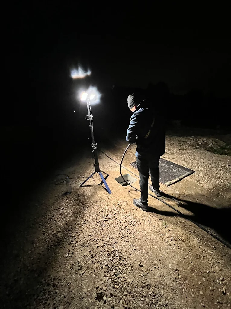 Intervention de nuit sur une canalisation dans le Val-d'Oise